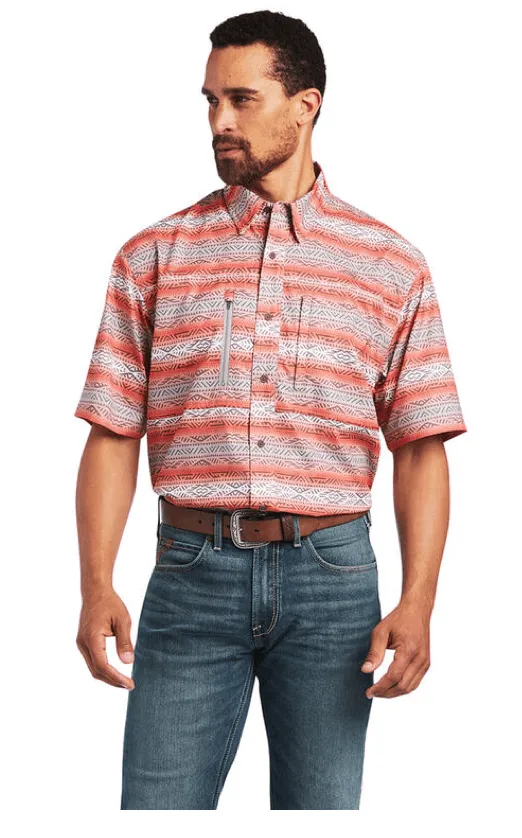 Ariat Men's Venttek Classic Fit Ombre Serape Button Down Short Sleeve Shirt 10040463