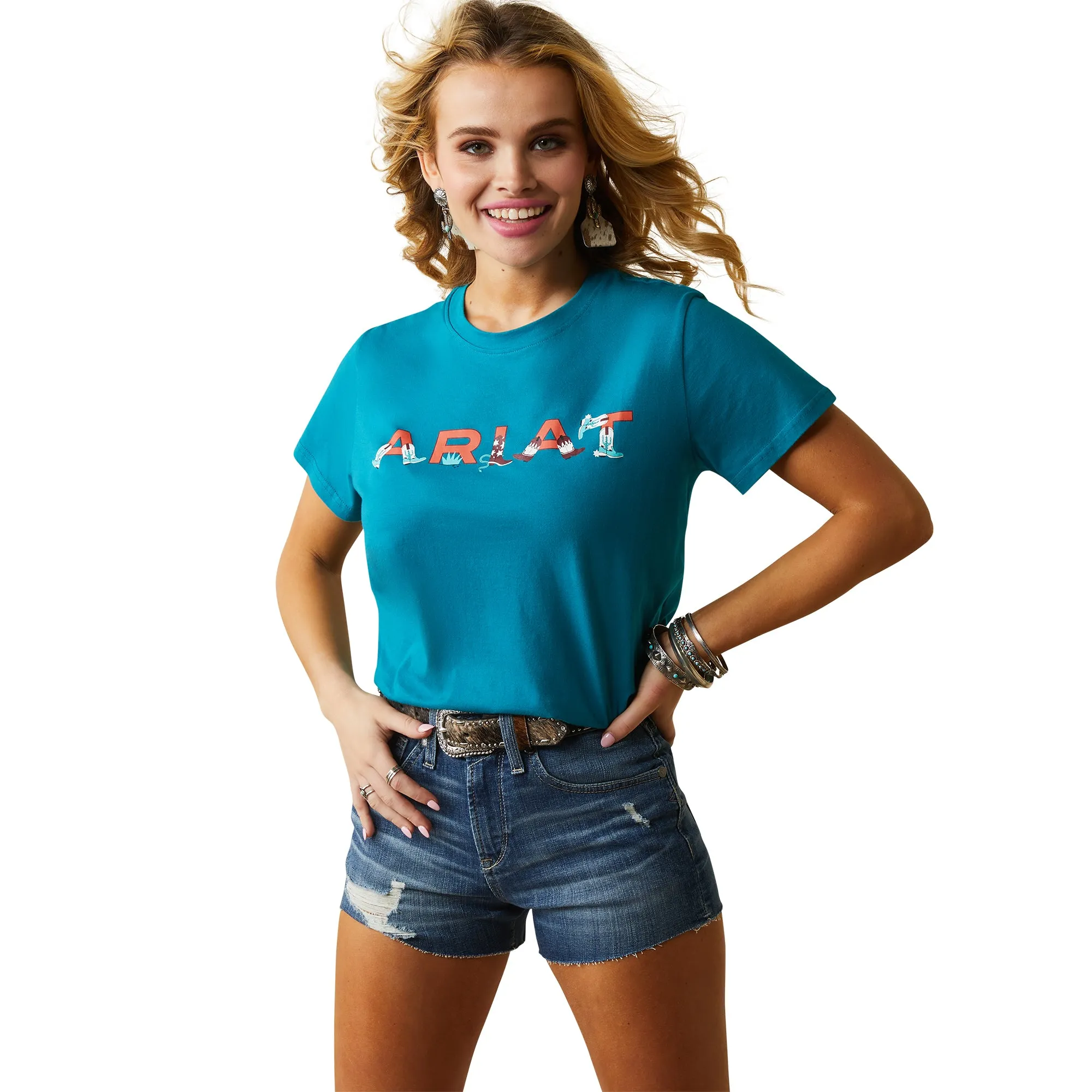 Ariat Women Boot Kickin' Logo Tee