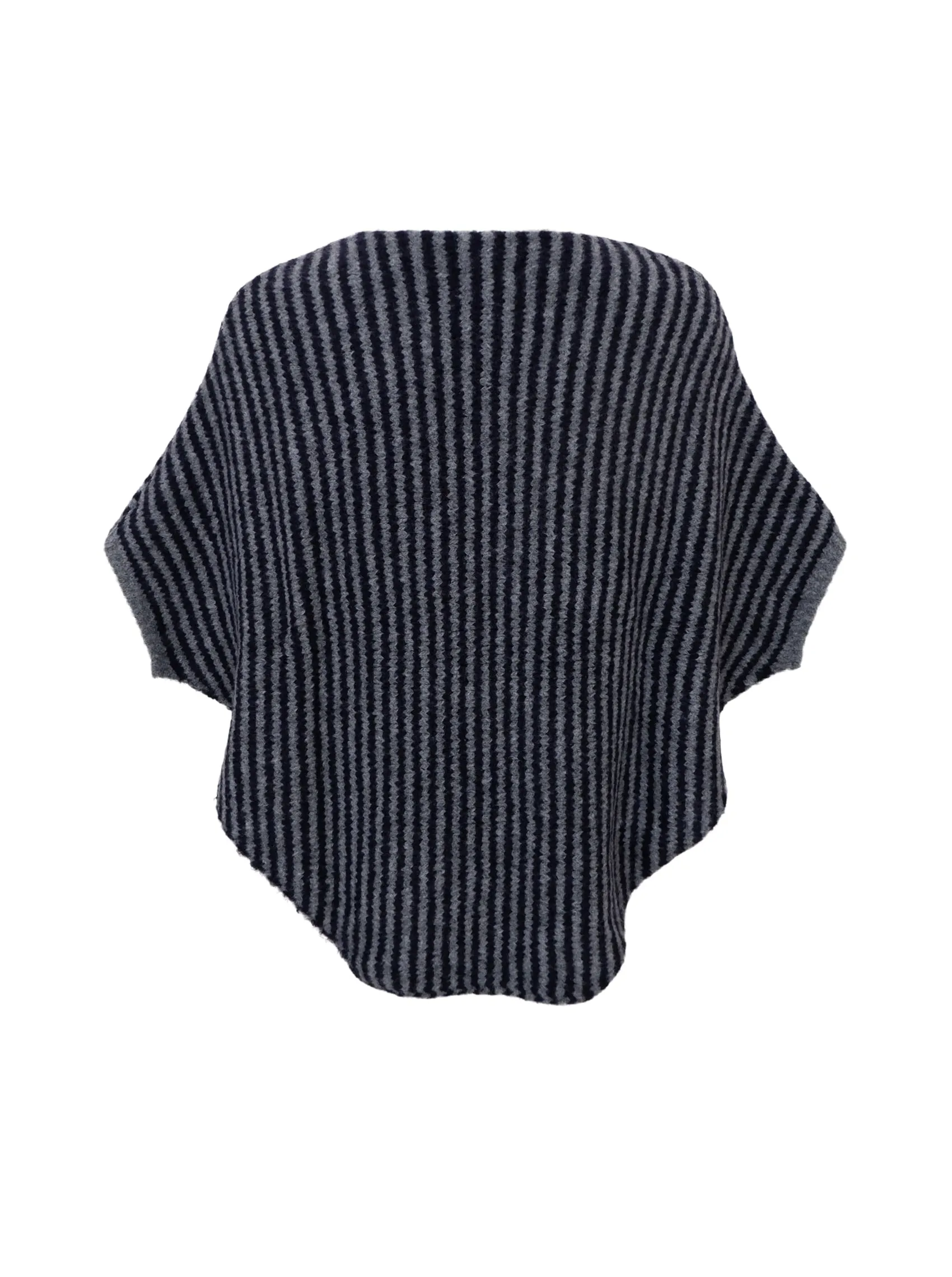 BCPELLA stripe poncho - Navy/ Grey