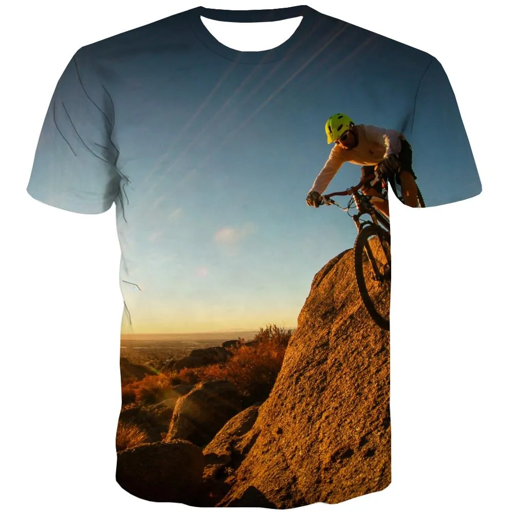 Bicycle T shirts Men Metal T shirts Funny City Tshirts Cool Psychedelic Tshirts Casual