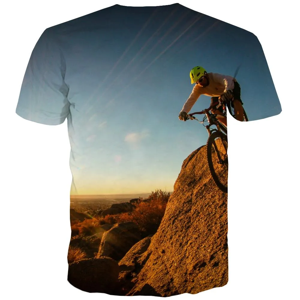 Bicycle T shirts Men Metal T shirts Funny City Tshirts Cool Psychedelic Tshirts Casual