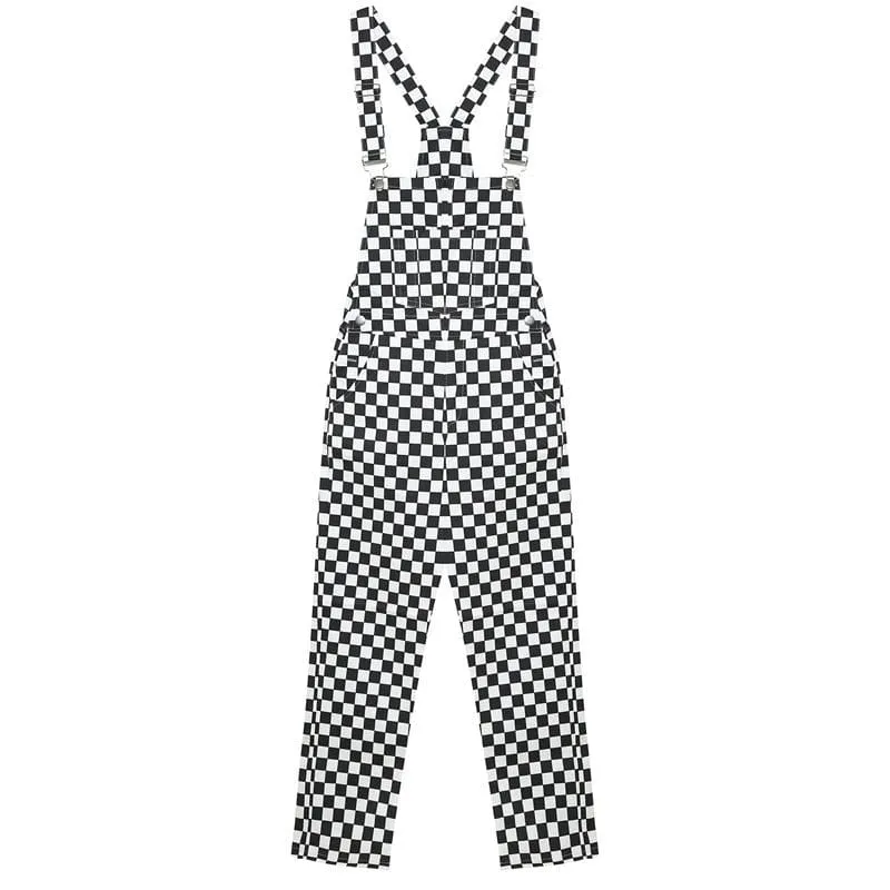 Black And White Check Vintage Overall