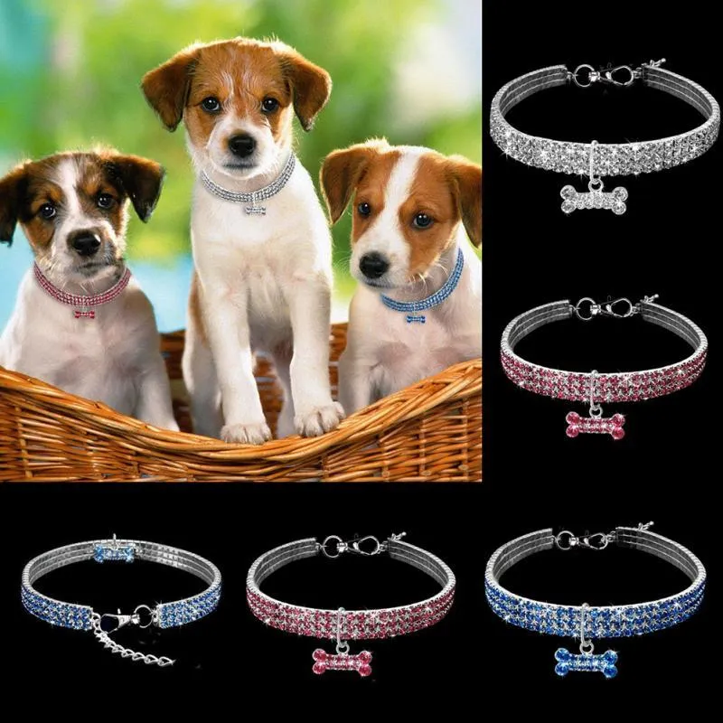 Bling Rhinestone Dog Collar For Small Medium Dogs