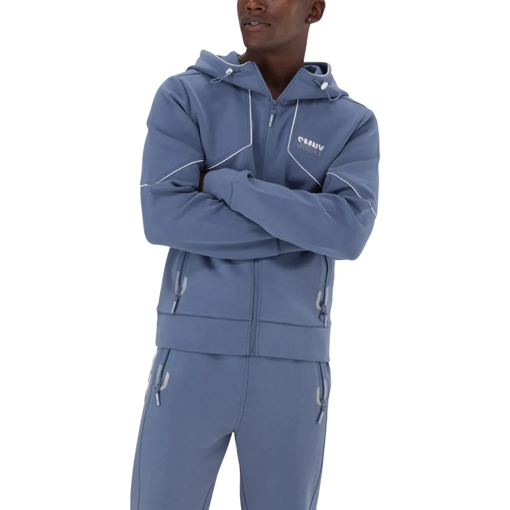 BLUE GREY SCUBA ZIP THRU HOODED SWEAT