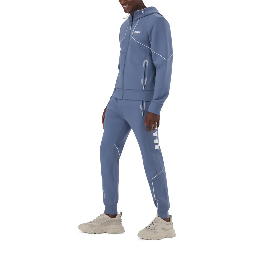 BLUE GREY SCUBA ZIP THRU HOODED SWEAT