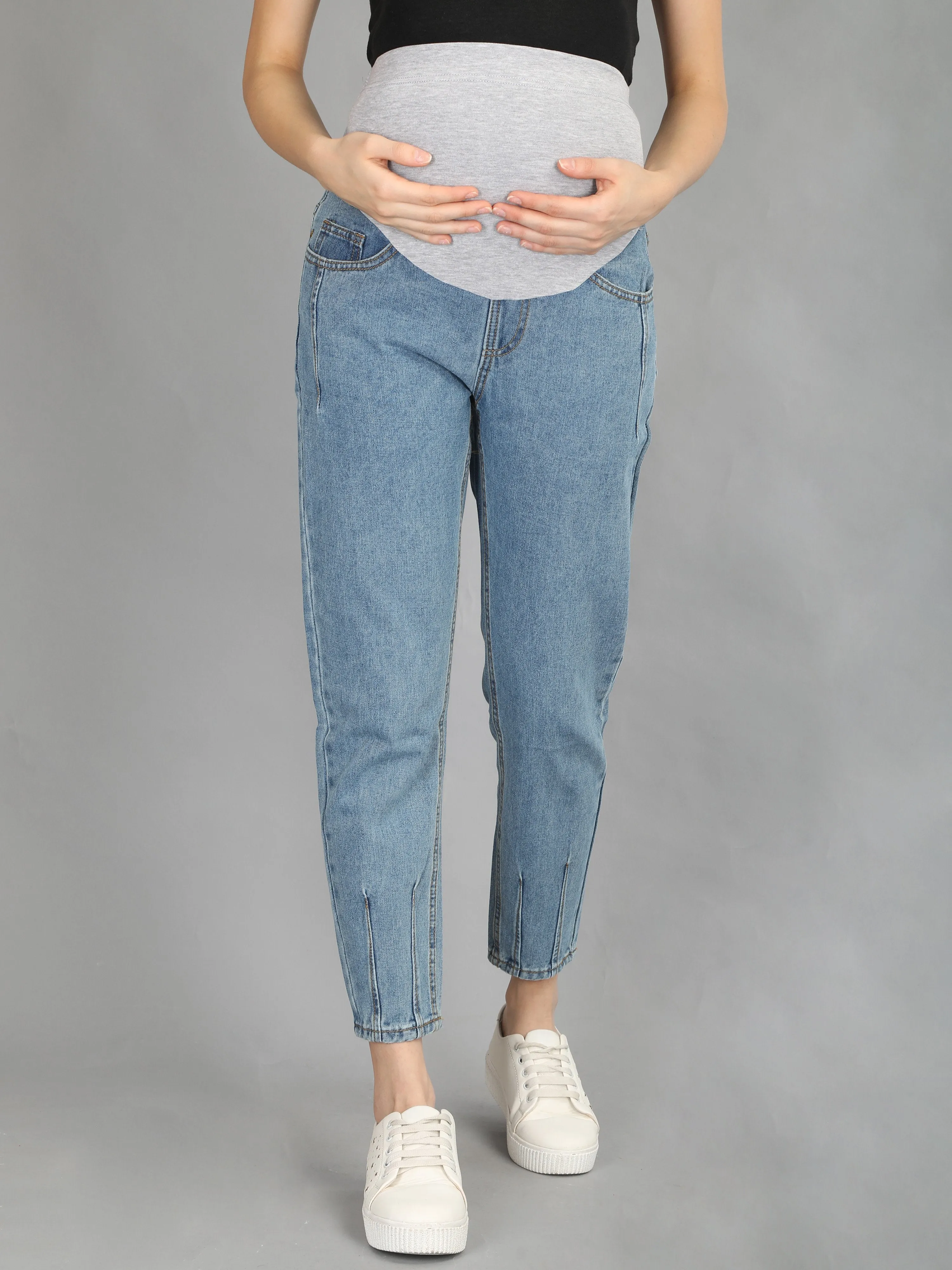 Blue Joggers Style Denims with Belly Support