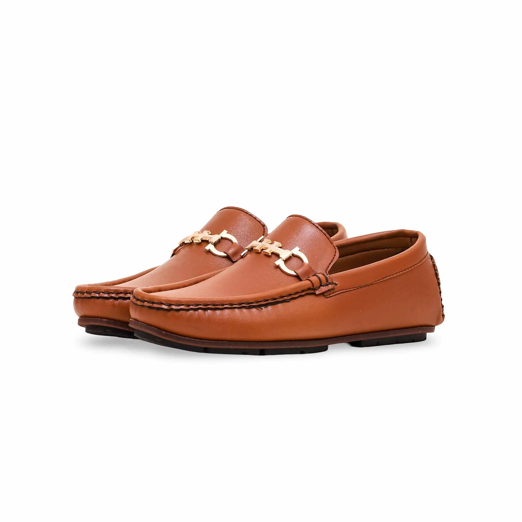 Boys Brown Formal Moccasin KD0825