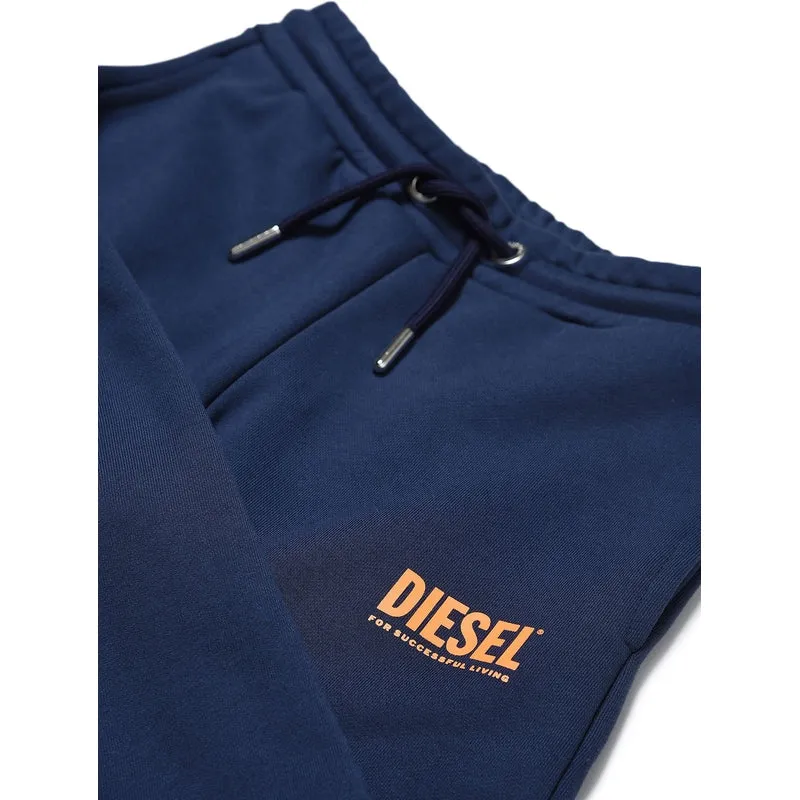 Boys Navy Orange Logo Joggers