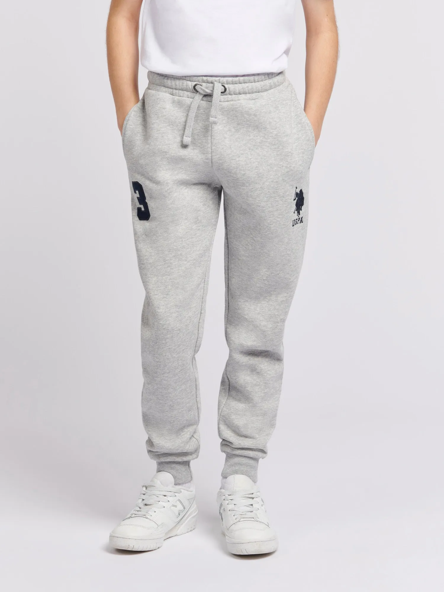 Boys Player 3 Joggers in Mid Grey Marl