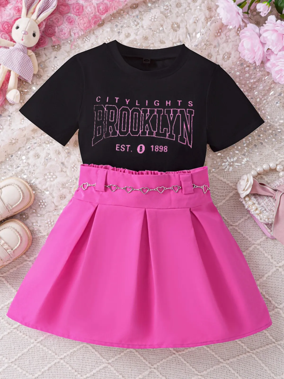 Brooklyn Graphic Top and Matching Skirt Set