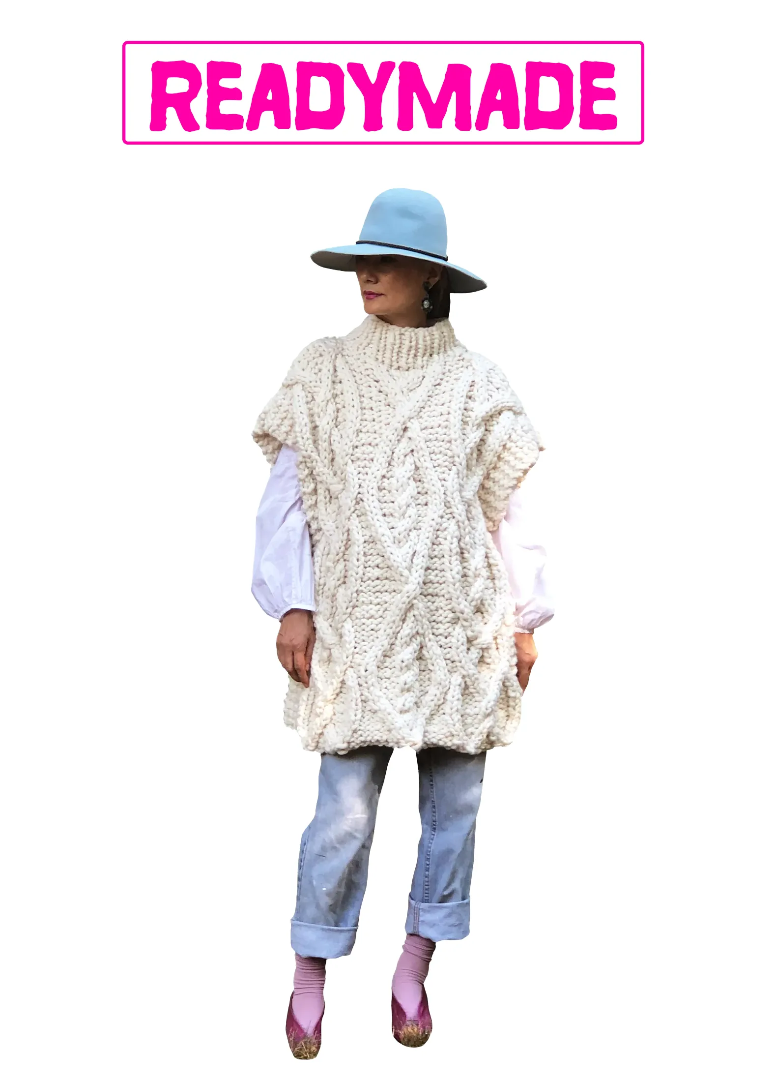 Cable Poncho - Merino