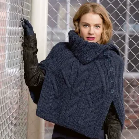 Cabled Poncho Knitting Kit | Lang Yarns Malou Light & Knitting Pattern (214-17)