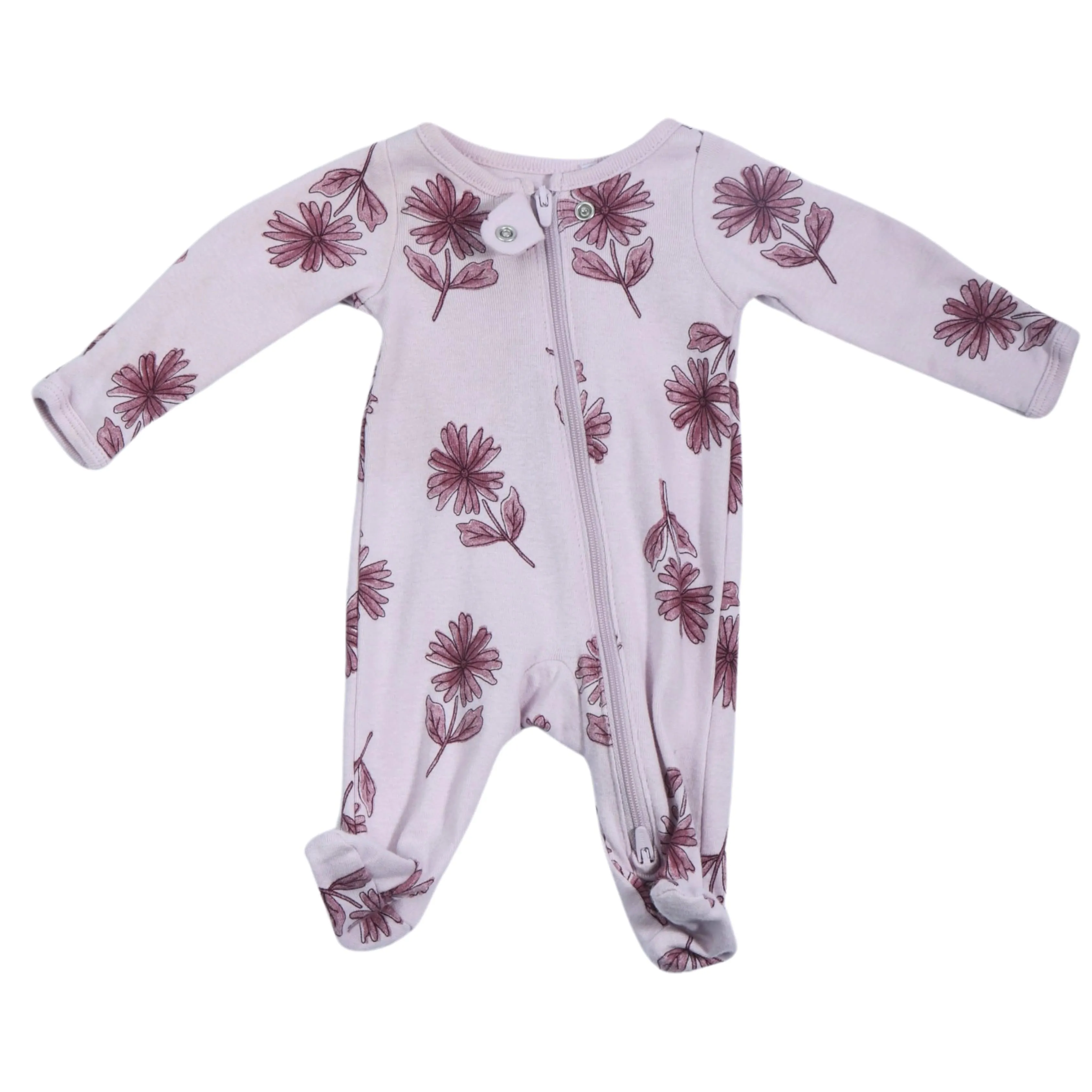 CARTER'S - Baby - All Over Floral Asymmetrical Zipper Overall