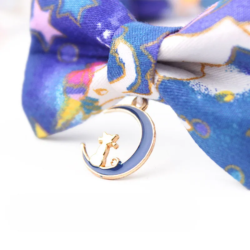 Cat On The Moon Starry Collar Bowtie