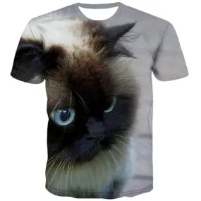 Cat T-shirt Men Lovely T-shirts Graphic Cartoon Tshirt Anime Hip Hop Tshirts Novelty Harajuku Tshirt Printed Short Sleeve