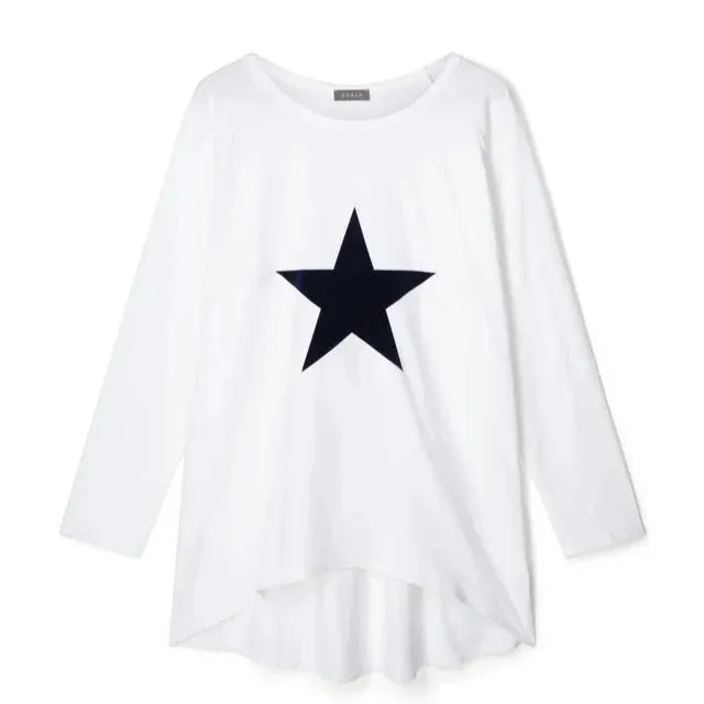 CHALK ROBYN TOP | WHITE | NAVY STAR