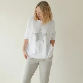 CHALK ROBYN TOP | WHITE | SILVER STAR