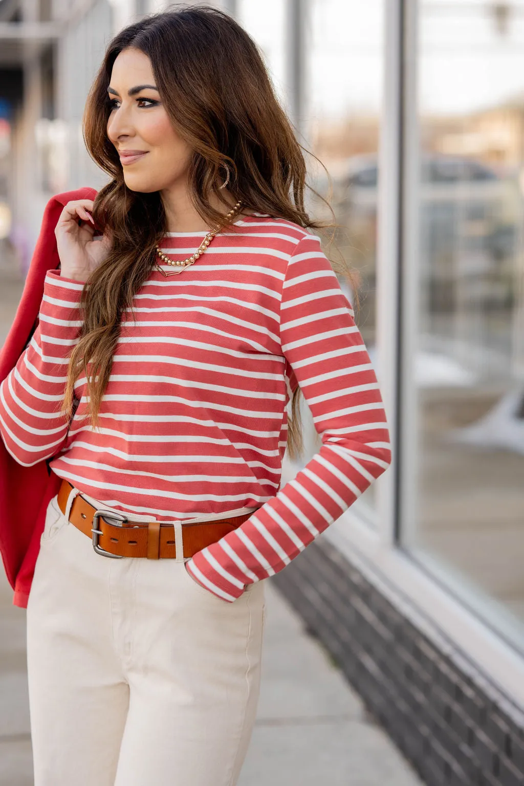 chic dipped trim sweater