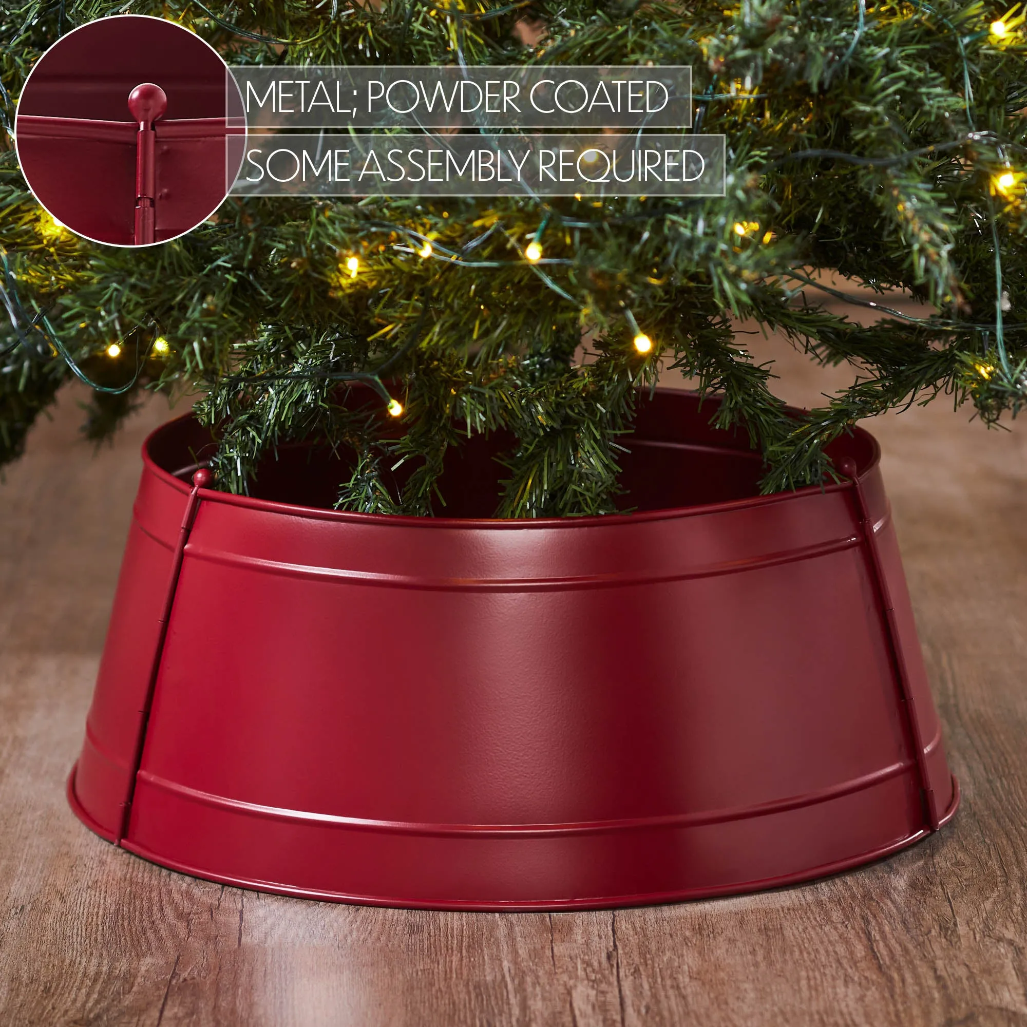 Christmas Tree Collar Metal Burgundy 8x20x20