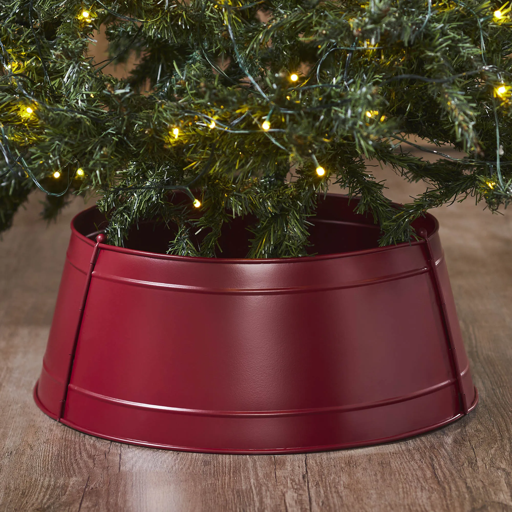 Christmas Tree Collar Metal Burgundy 8x20x20