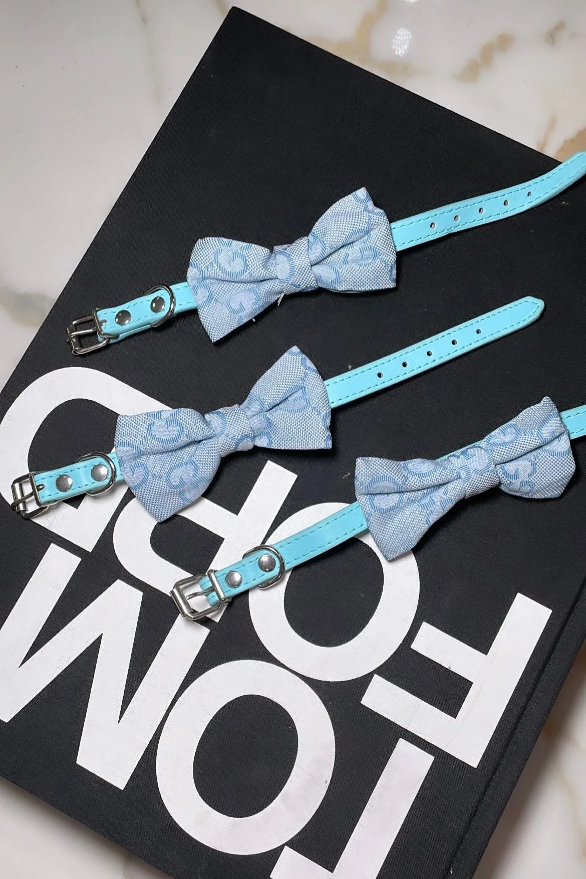 Collar with Removable Bow and Matching Leash (FINAL SALE)