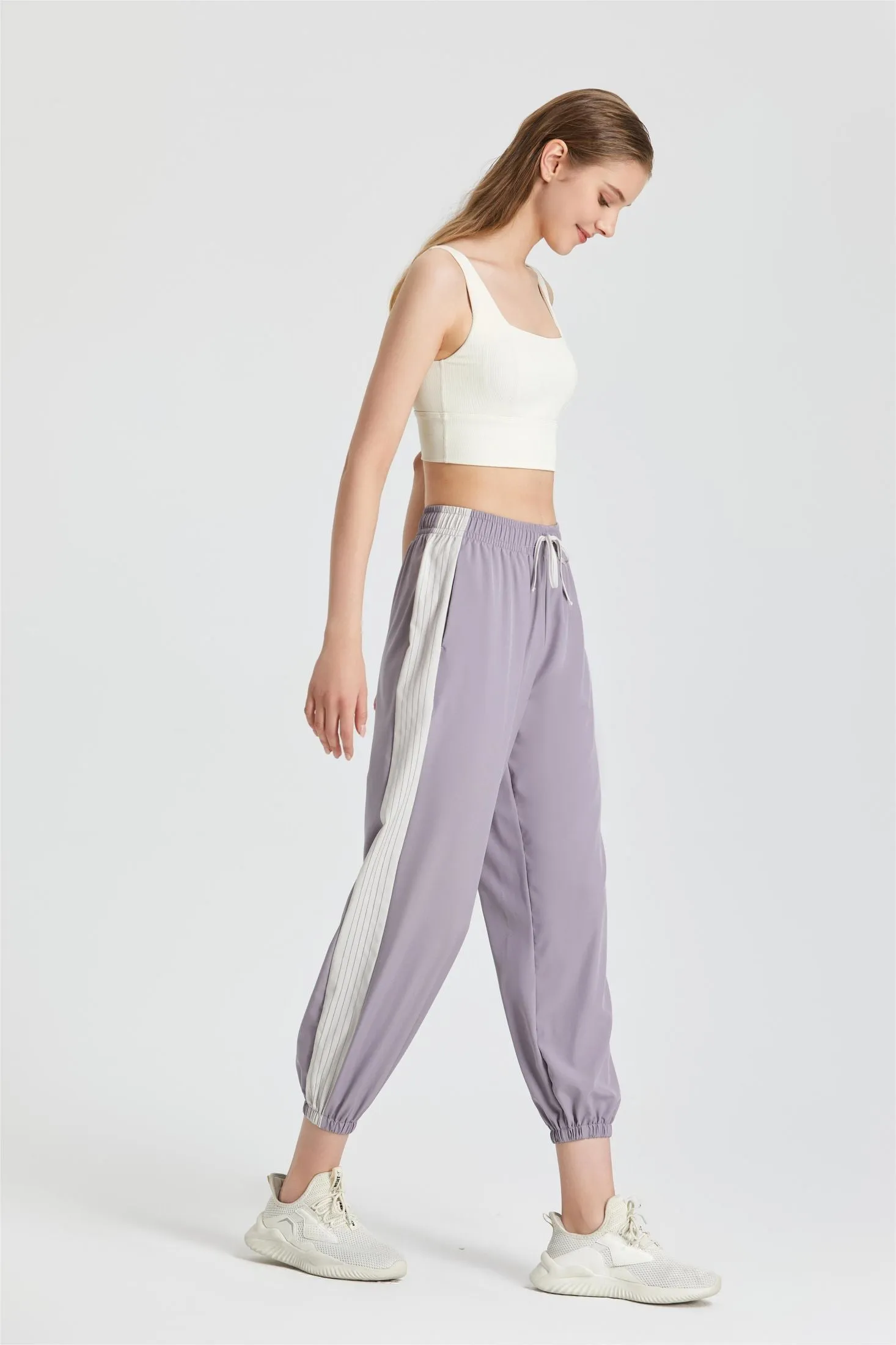 Color-Blocking Jogger Tapered Pants