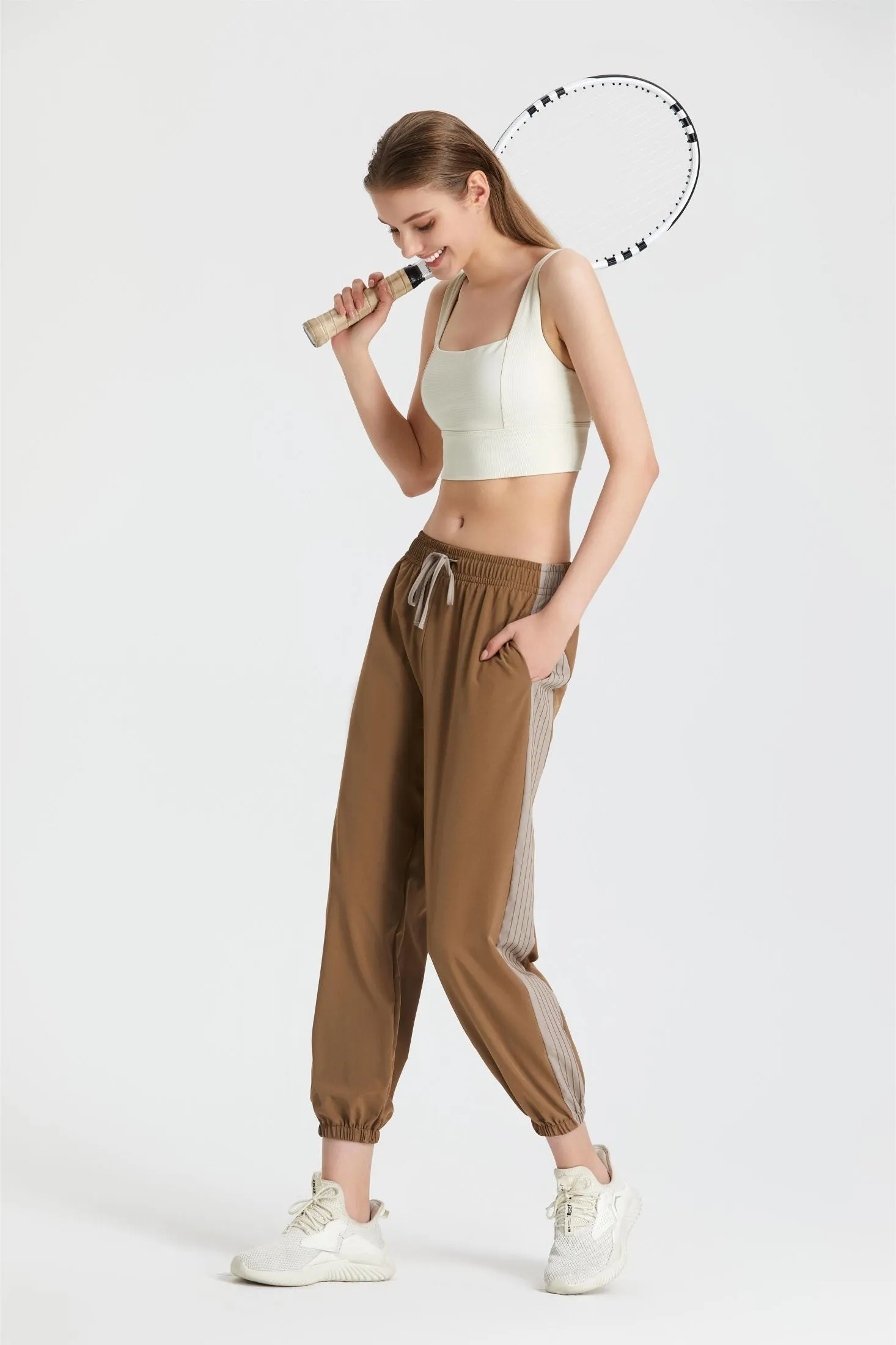 Color-Blocking Jogger Tapered Pants