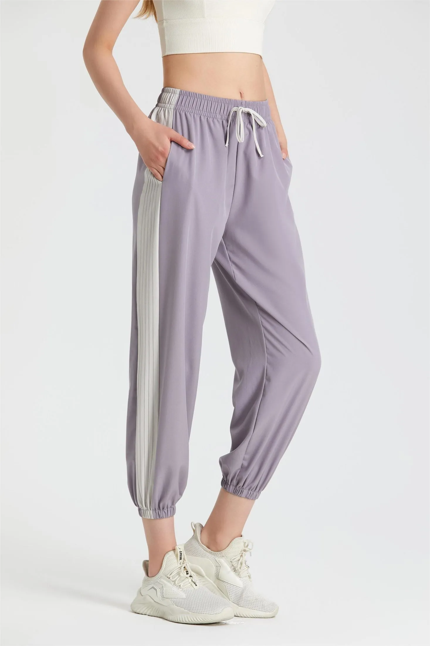 Color-Blocking Jogger Tapered Pants