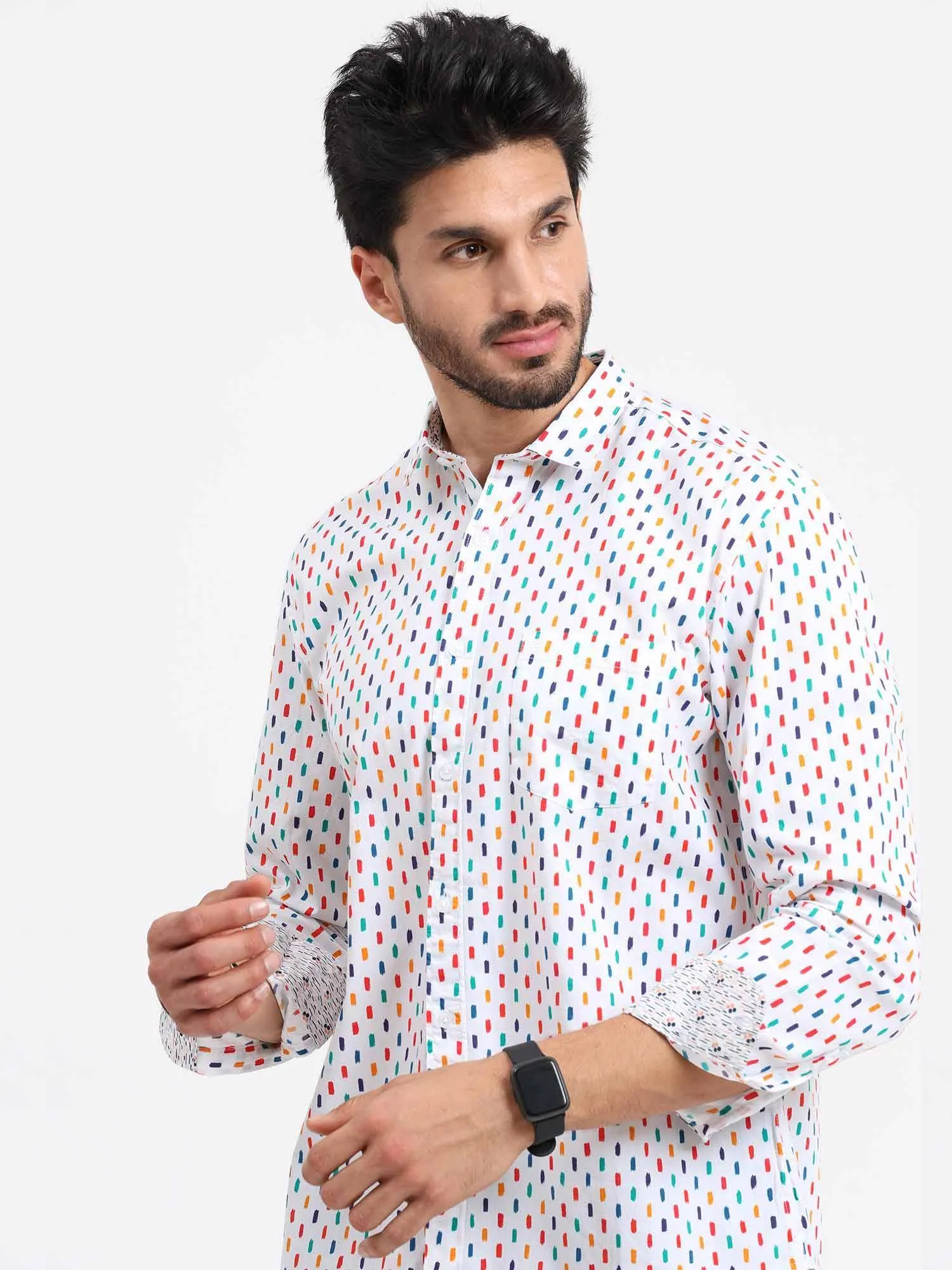 Colour Bed Printed Full Sleeve Shirt