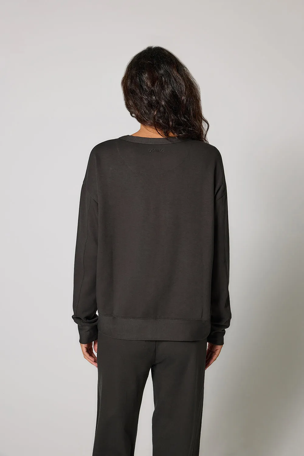 Curve Luxe Lounge Sweatshirt - Black Coffee