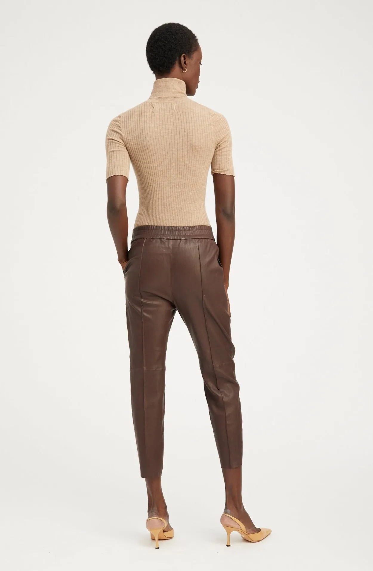 Dark Chocolate Leather Joggers