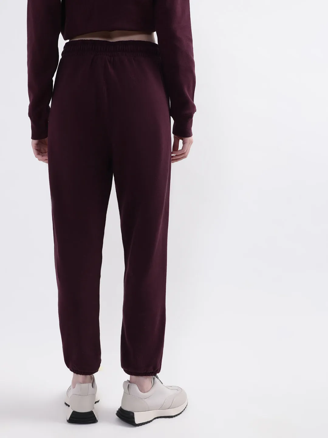 DKNY Women Maroon Solid Regular Fit Sweatpant