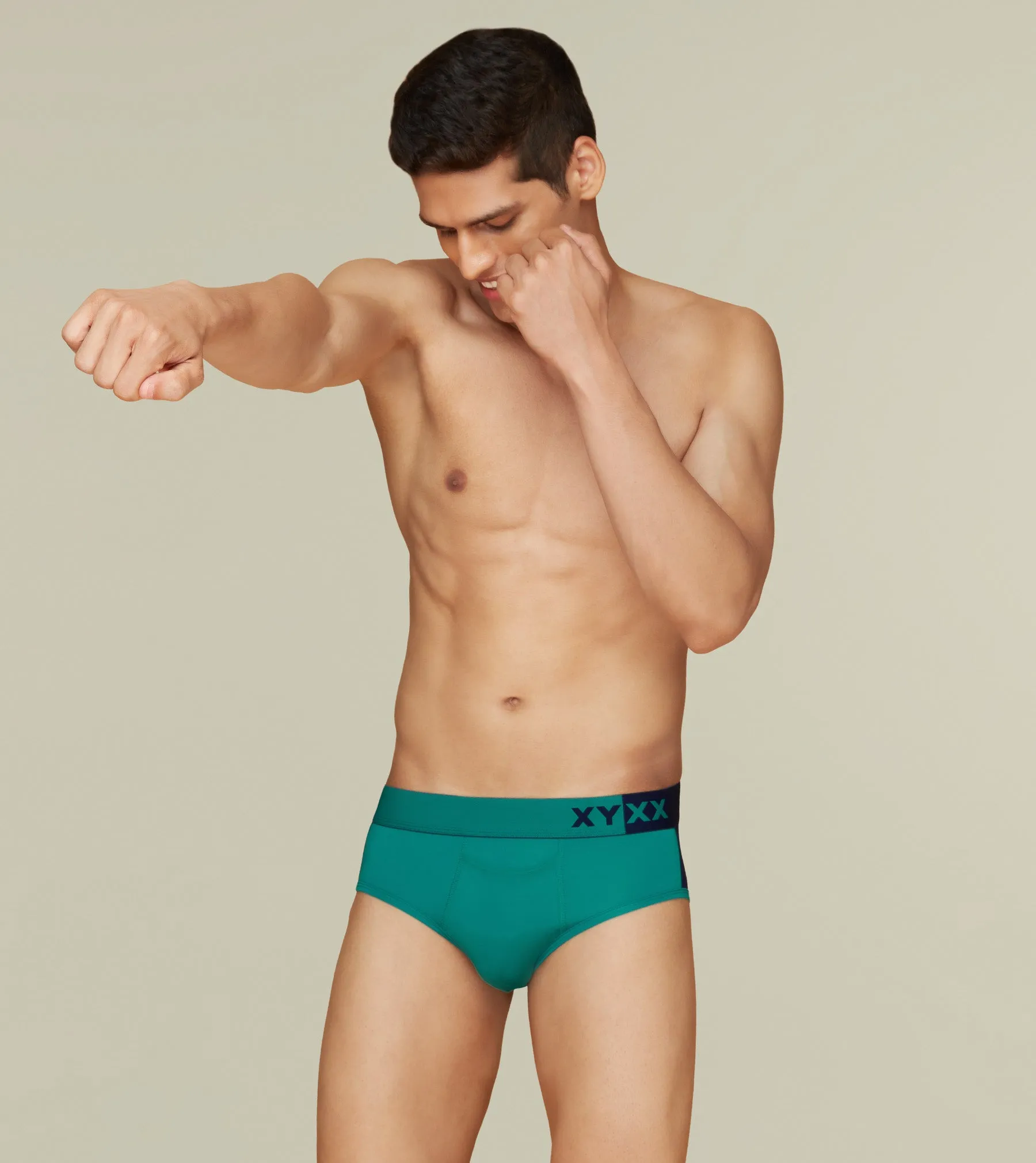 Dualist Modal Briefs Pack of 3 (Grey, Aqua Blue, Lime Yellow)