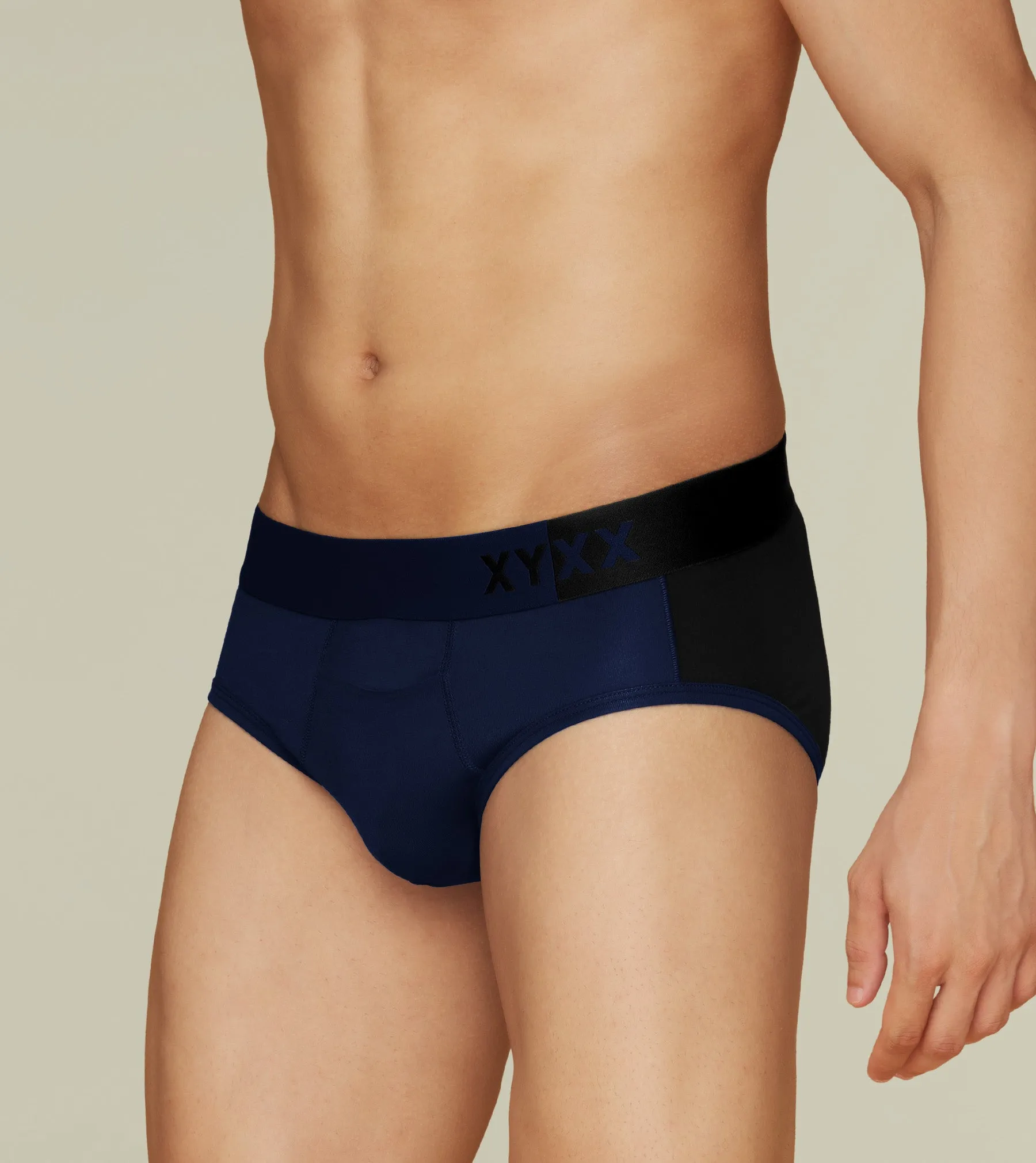 Dualist Modal Briefs Pack of 3 (Grey, Dark Blue, Blue)