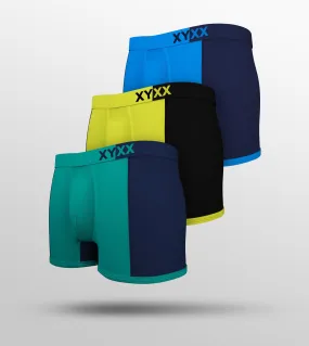 Dualist Modal Trunks Pack of 3 (Aqua Blue, Lime Yellow, Blue)