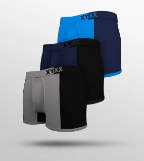 Dualist Modal Trunks Pack of 3 (Grey, Dark Blue, Blue)