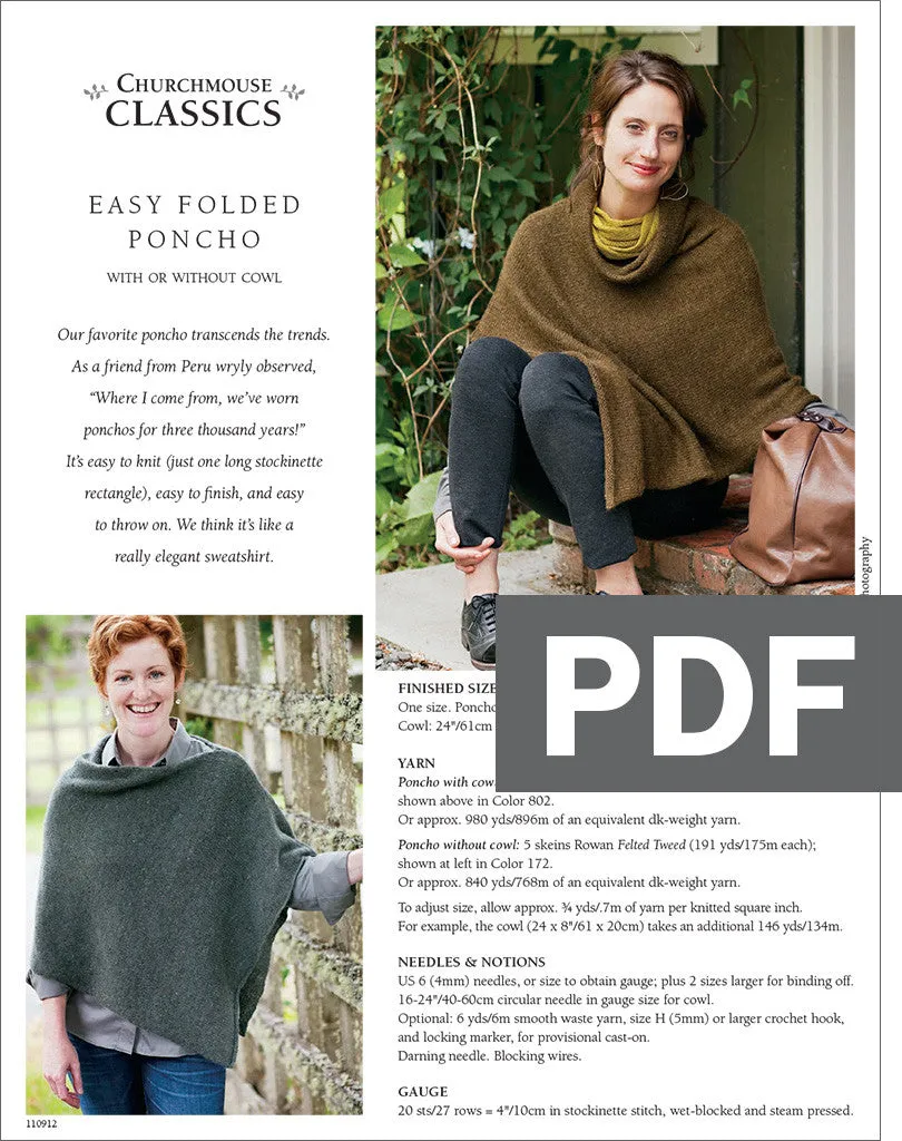 Easy Folded Poncho Pattern