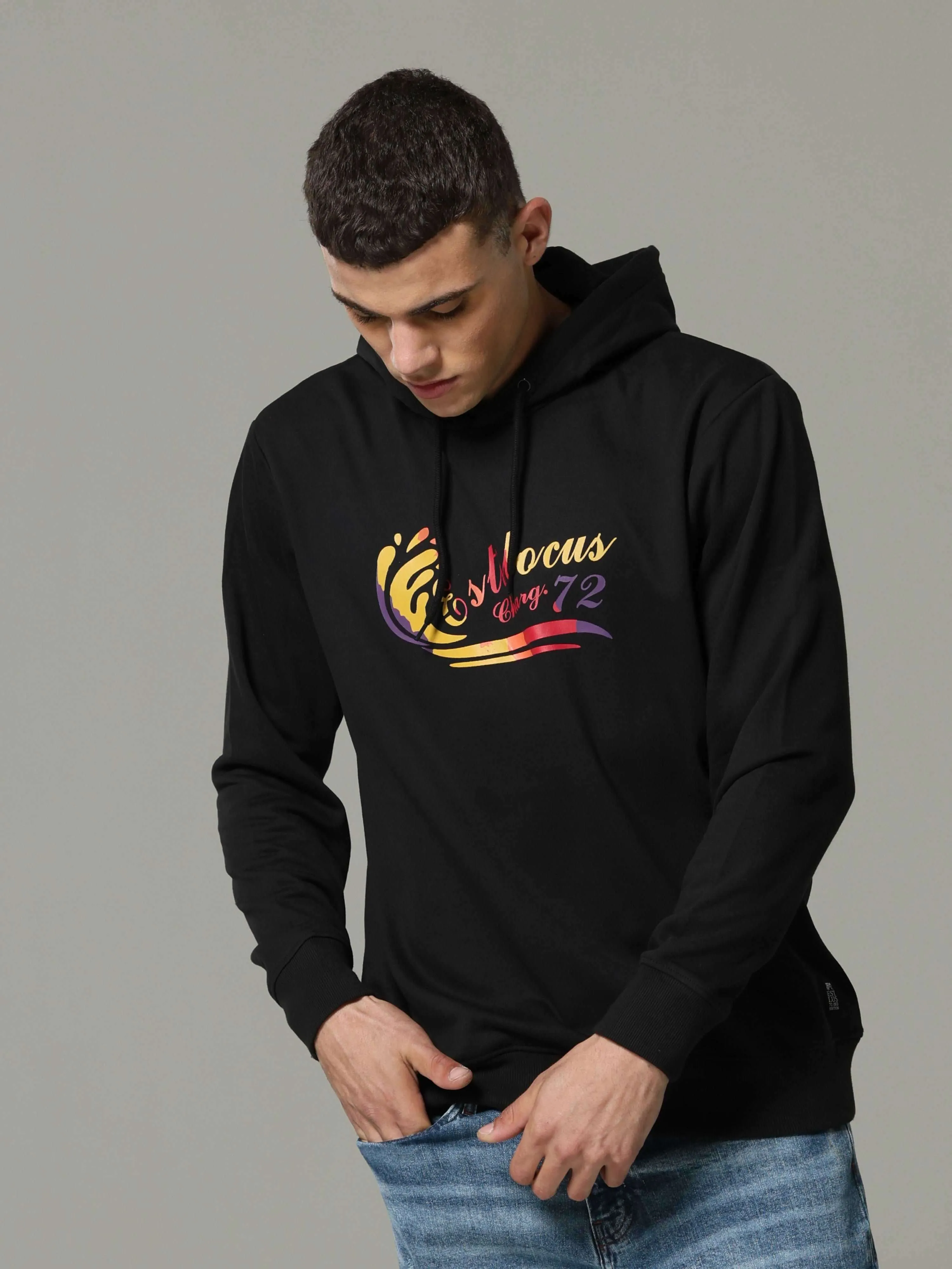 Eclipse Drawstring Black Hoodie