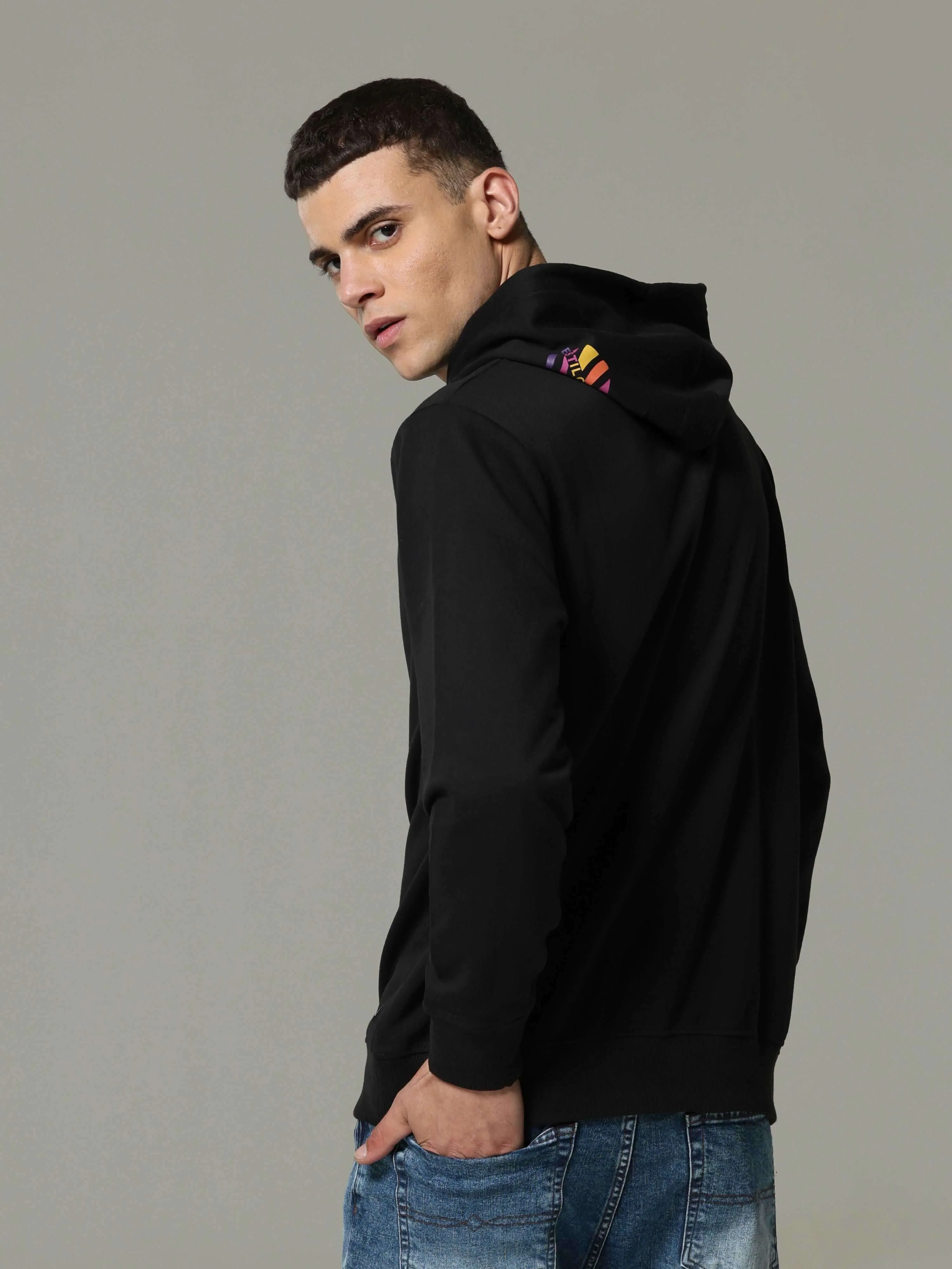 Eclipse Drawstring Black Hoodie