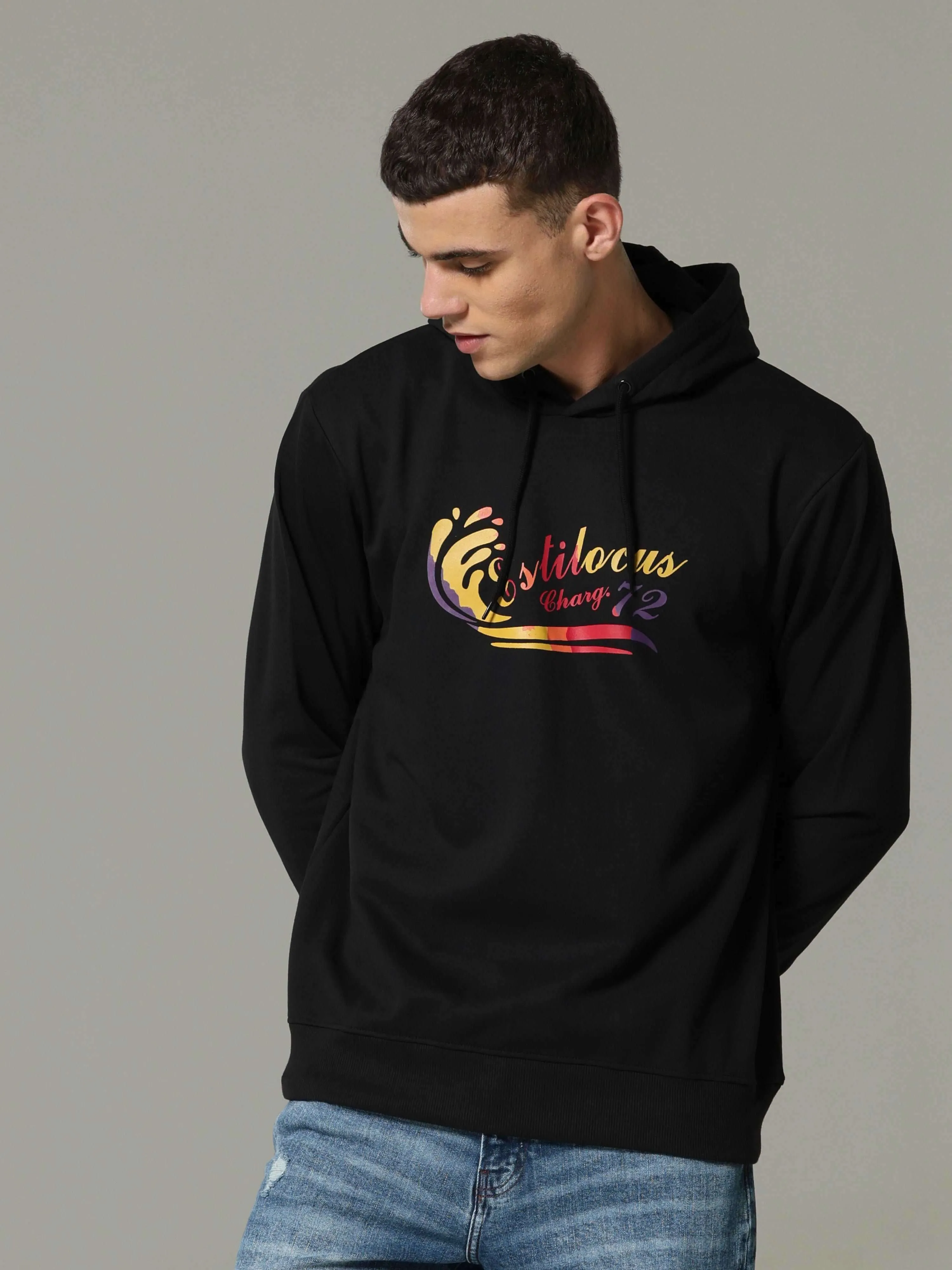 Eclipse Drawstring Black Hoodie