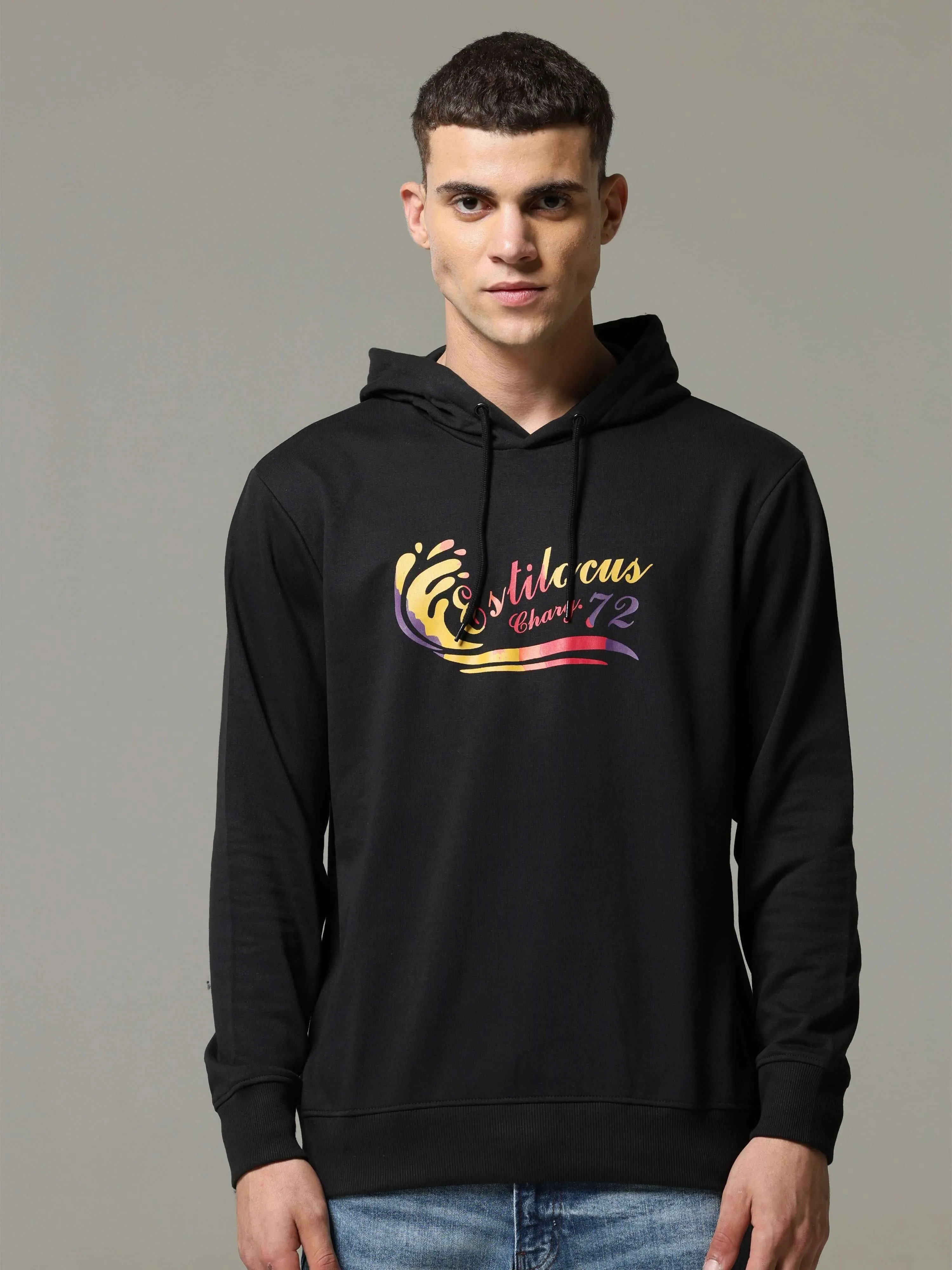 Eclipse Drawstring Black Hoodie