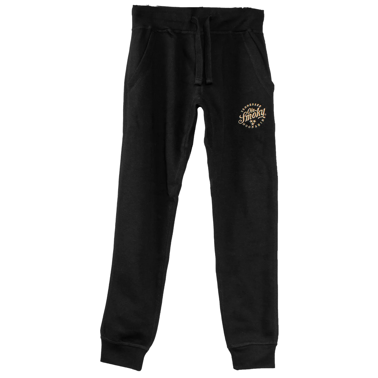 EMBROIDERED FLEECE JOGGERS - BLACK