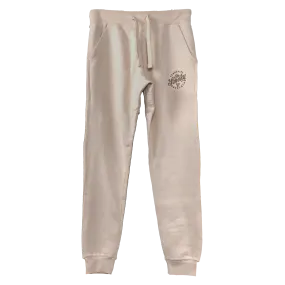 EMBROIDERED FLEECE JOGGERS - SANDSHELL