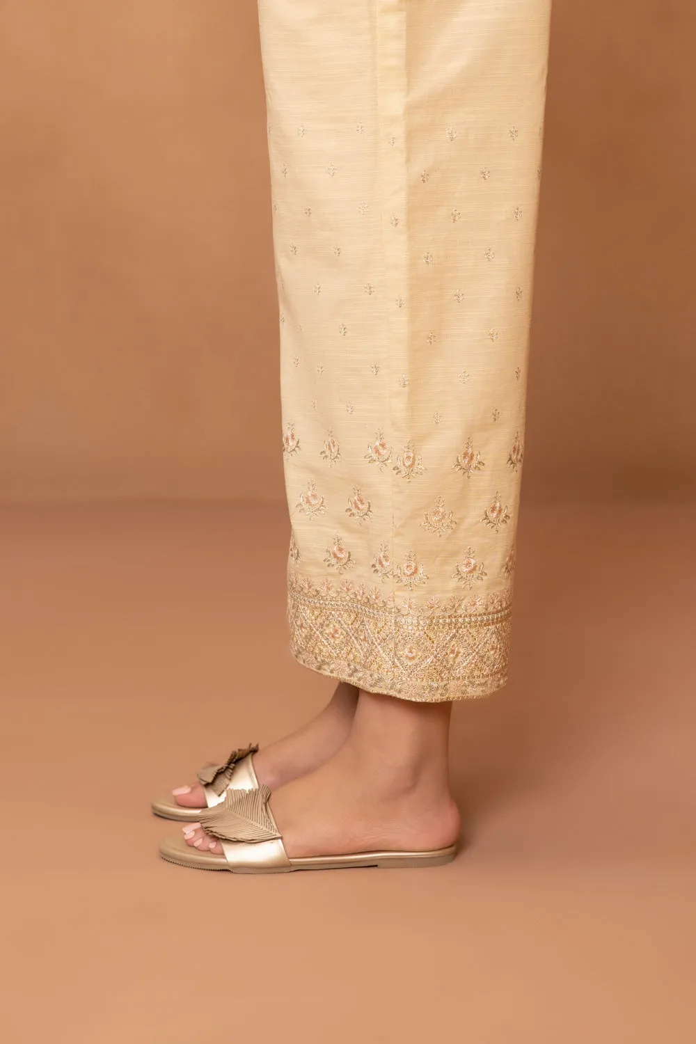 Embroidered Khaddar Culottes