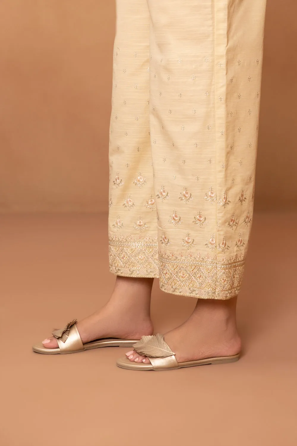 Embroidered Khaddar Culottes