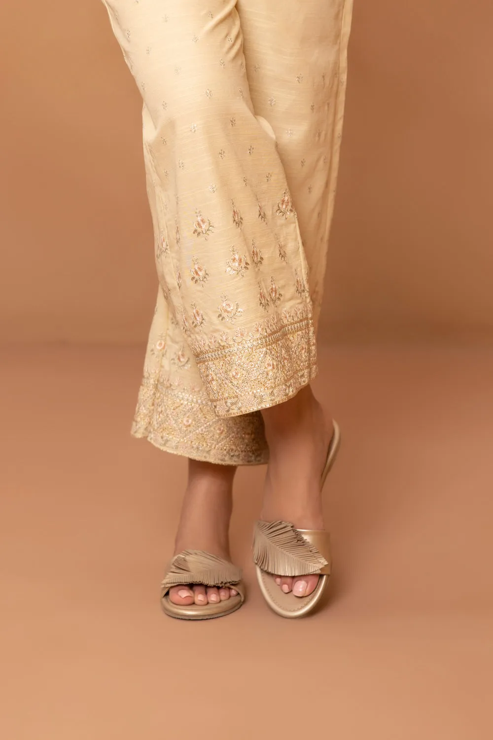 Embroidered Khaddar Culottes