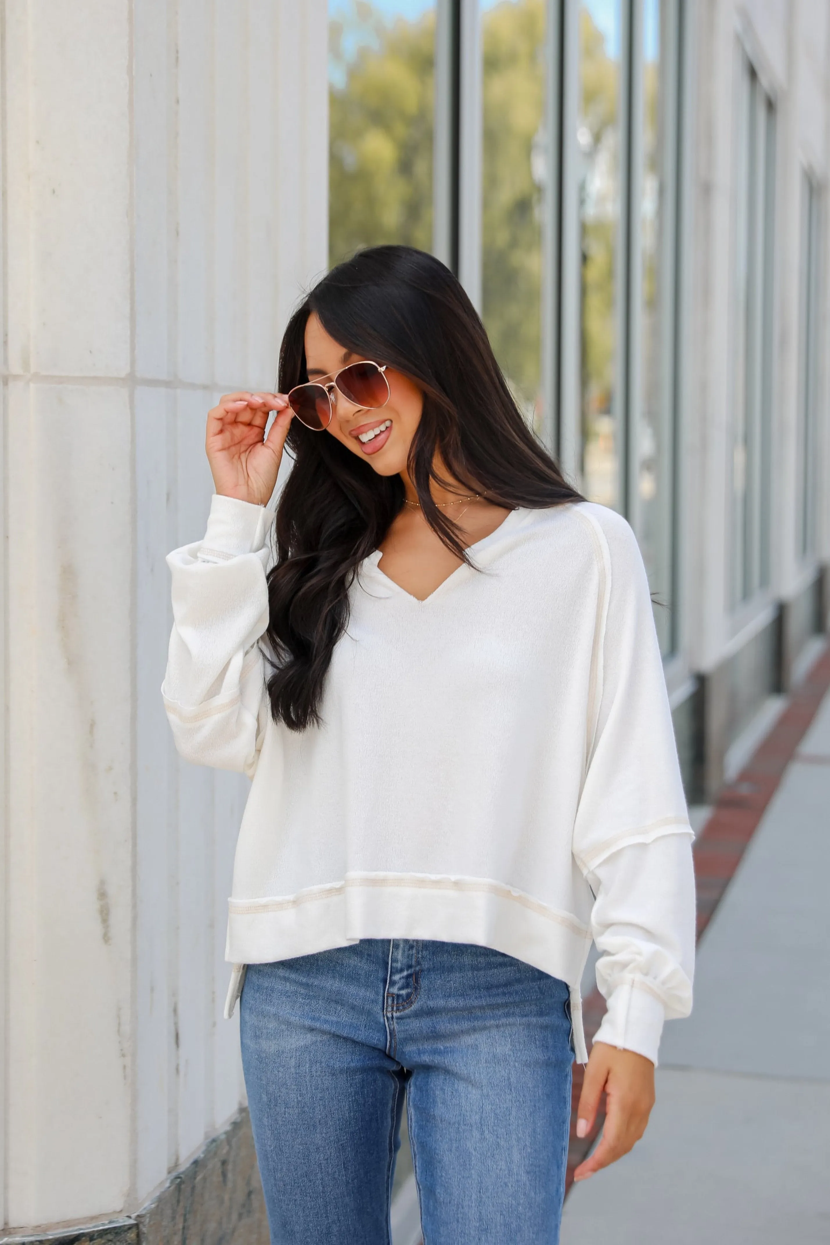 FINAL SALE - Comfy Passion White Terry Cloth Top