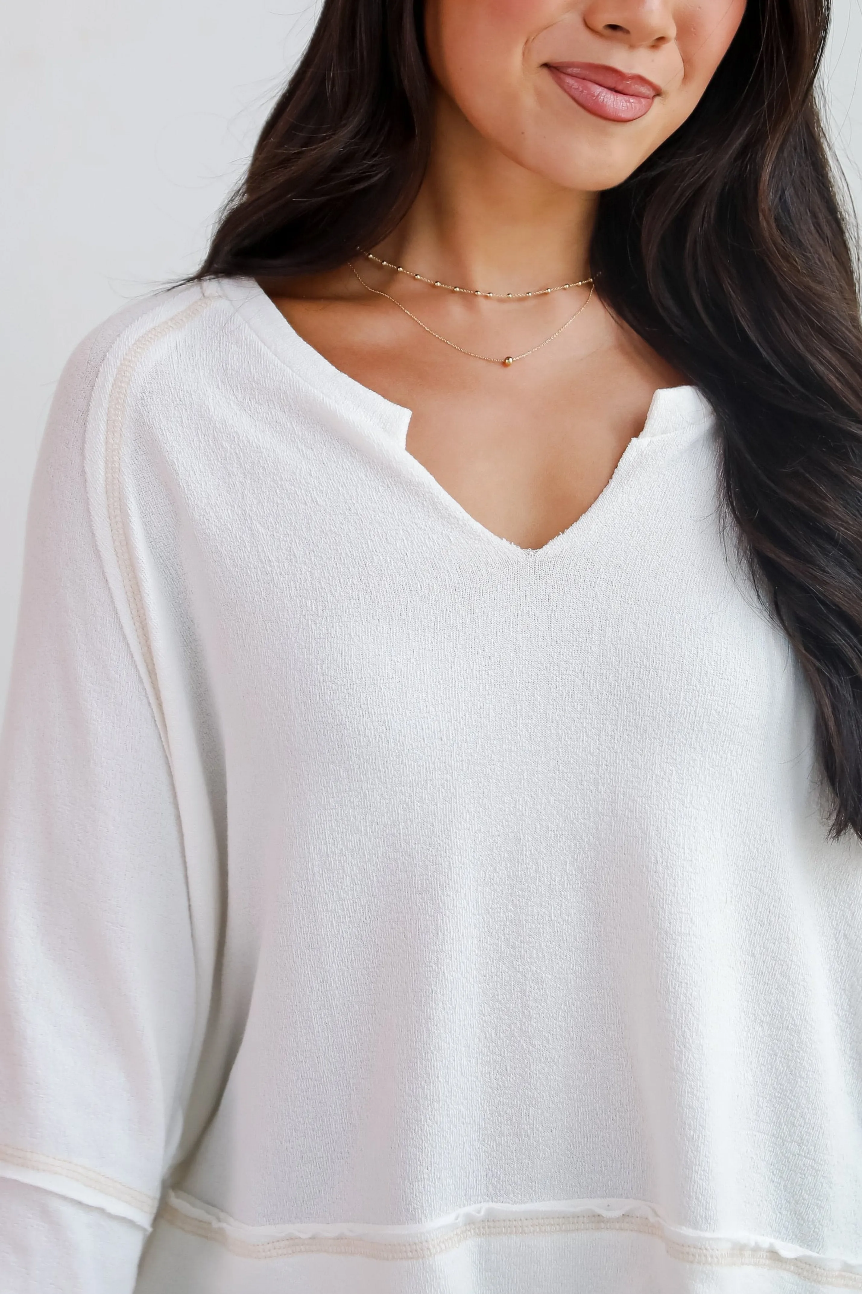 FINAL SALE - Comfy Passion White Terry Cloth Top