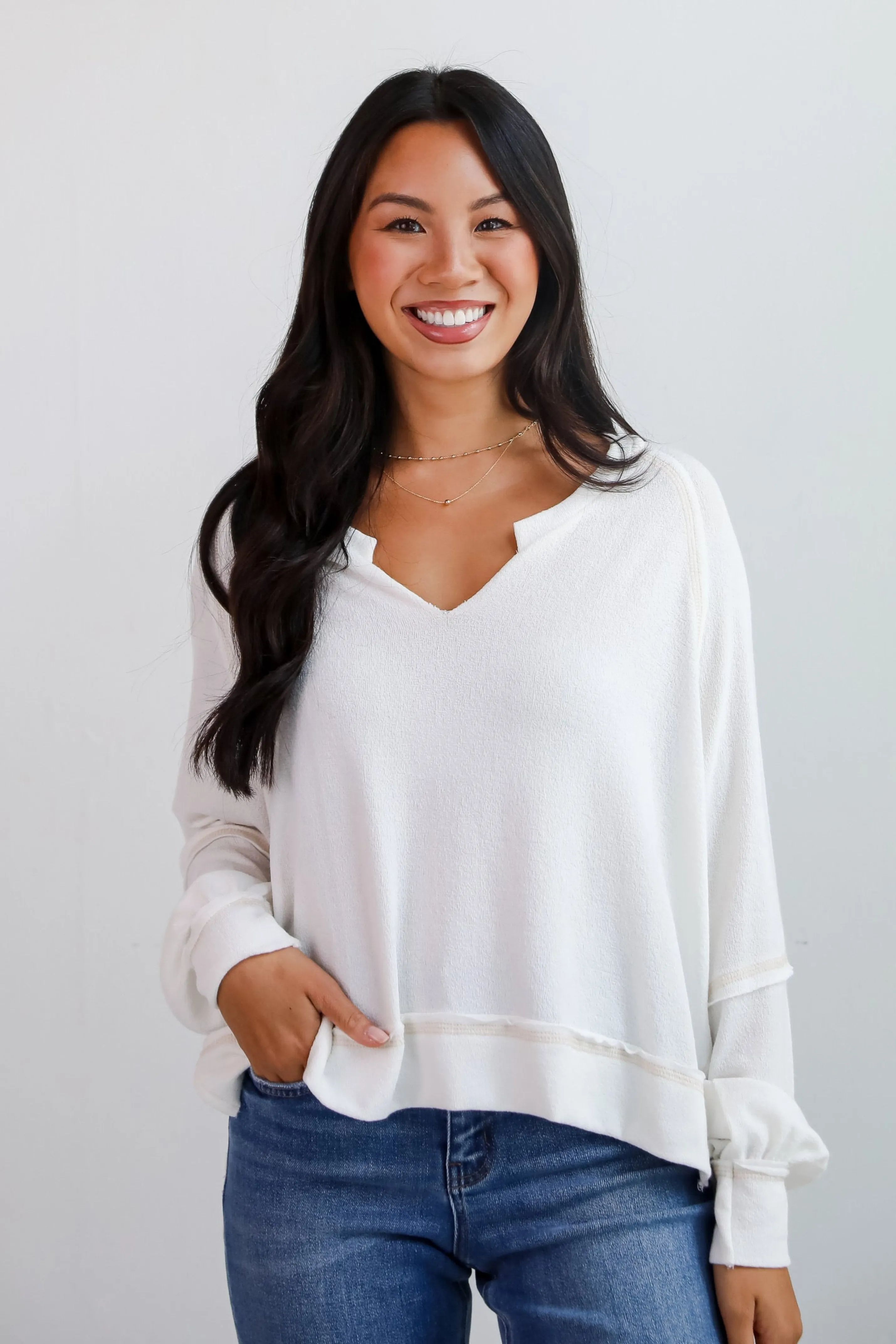 FINAL SALE - Comfy Passion White Terry Cloth Top