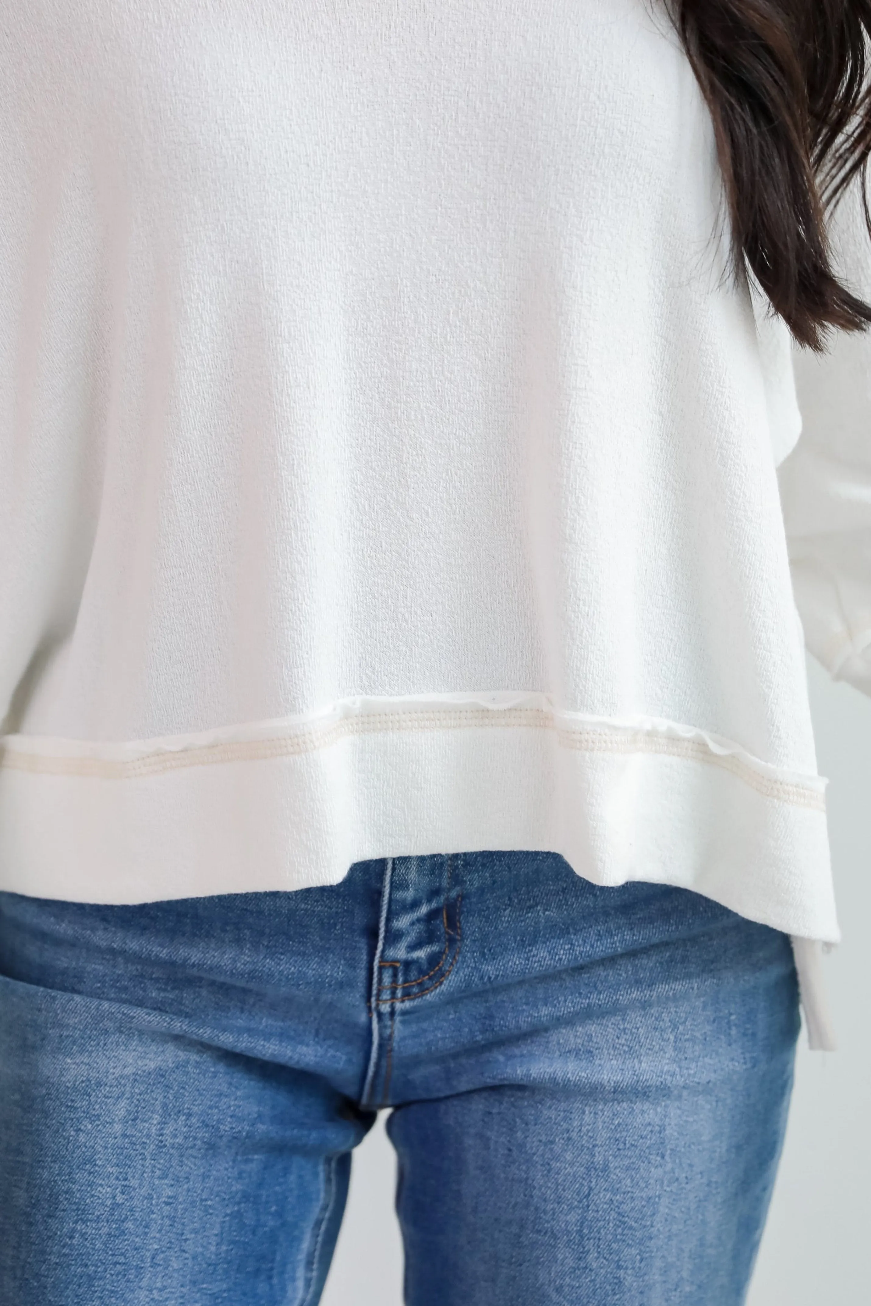 FINAL SALE - Comfy Passion White Terry Cloth Top